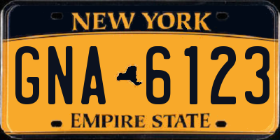 NY license plate GNA6123