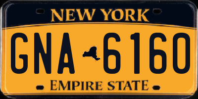 NY license plate GNA6160