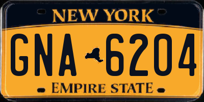 NY license plate GNA6204