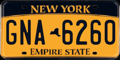 NY license plate GNA6260