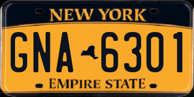 NY license plate GNA6301