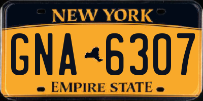 NY license plate GNA6307