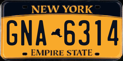 NY license plate GNA6314