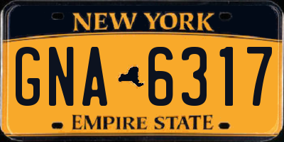 NY license plate GNA6317