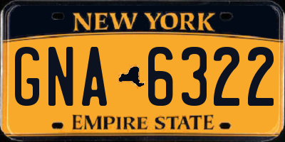 NY license plate GNA6322