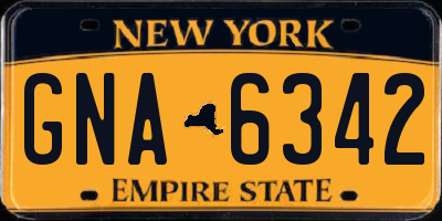 NY license plate GNA6342