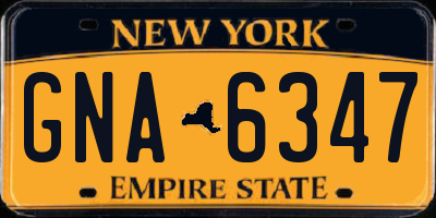 NY license plate GNA6347
