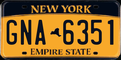 NY license plate GNA6351