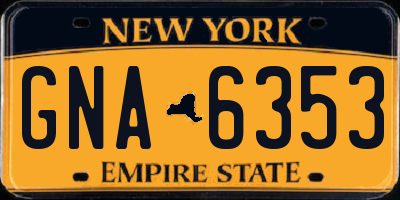 NY license plate GNA6353