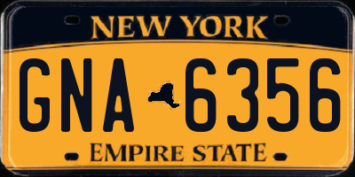 NY license plate GNA6356