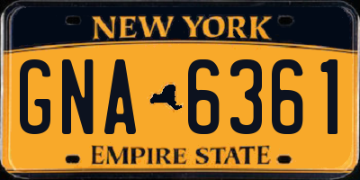 NY license plate GNA6361