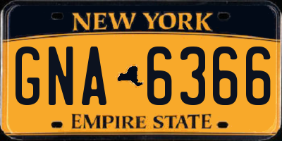 NY license plate GNA6366