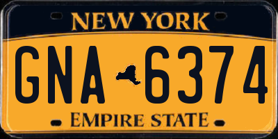 NY license plate GNA6374