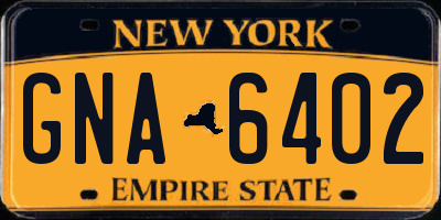 NY license plate GNA6402