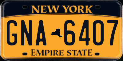 NY license plate GNA6407