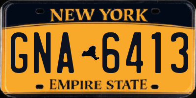 NY license plate GNA6413
