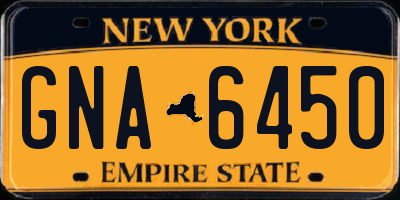 NY license plate GNA6450