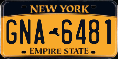 NY license plate GNA6481