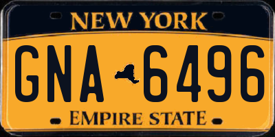 NY license plate GNA6496