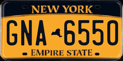 NY license plate GNA6550