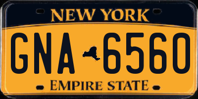 NY license plate GNA6560