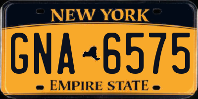 NY license plate GNA6575