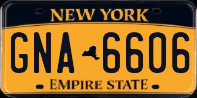 NY license plate GNA6606