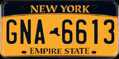NY license plate GNA6613