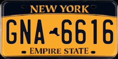 NY license plate GNA6616