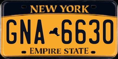 NY license plate GNA6630