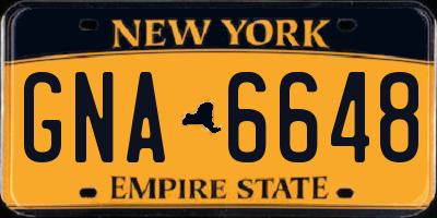 NY license plate GNA6648
