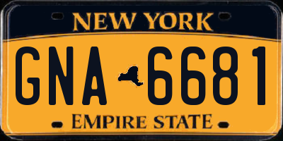 NY license plate GNA6681