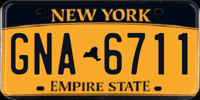 NY license plate GNA6711