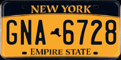 NY license plate GNA6728