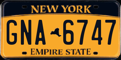 NY license plate GNA6747