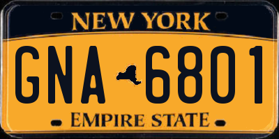 NY license plate GNA6801