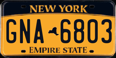 NY license plate GNA6803