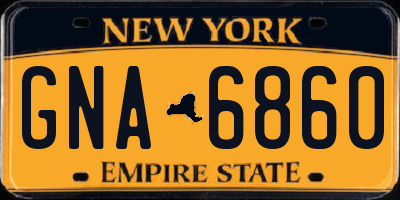 NY license plate GNA6860