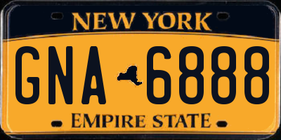 NY license plate GNA6888