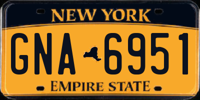NY license plate GNA6951