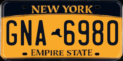 NY license plate GNA6980