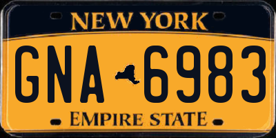 NY license plate GNA6983
