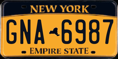 NY license plate GNA6987