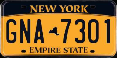 NY license plate GNA7301