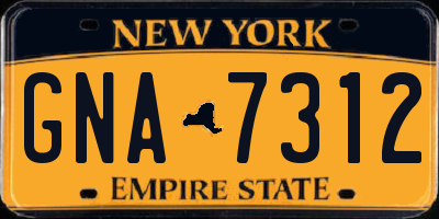 NY license plate GNA7312