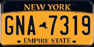 NY license plate GNA7319