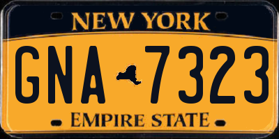 NY license plate GNA7323