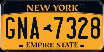 NY license plate GNA7328