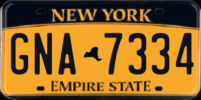 NY license plate GNA7334