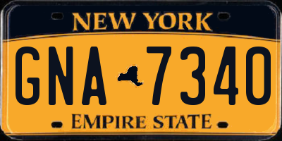 NY license plate GNA7340